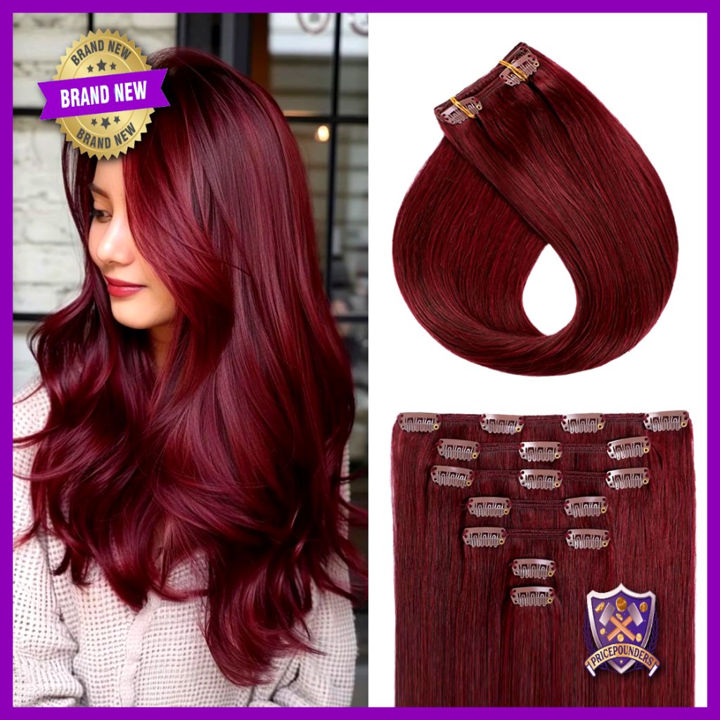 16 Inch Clip In Human Hair Extensions 70g 7pc Silky Straight Remy